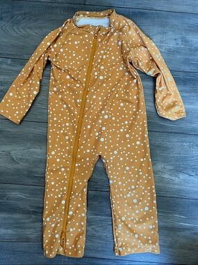 Stonz SPF50 sun suit Mustard Dot Long-Sleeve One-Piece